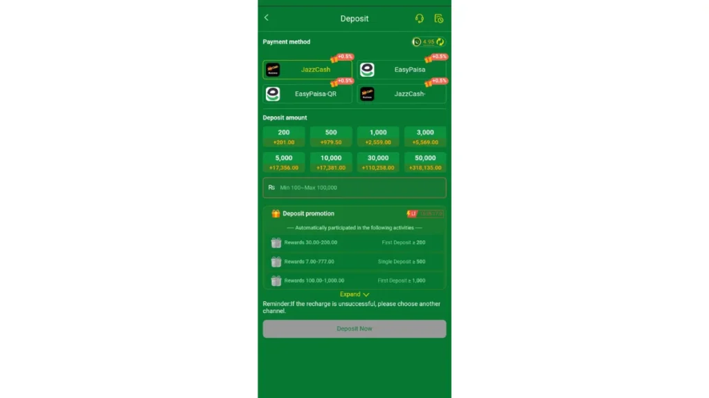 877bet game deposit section