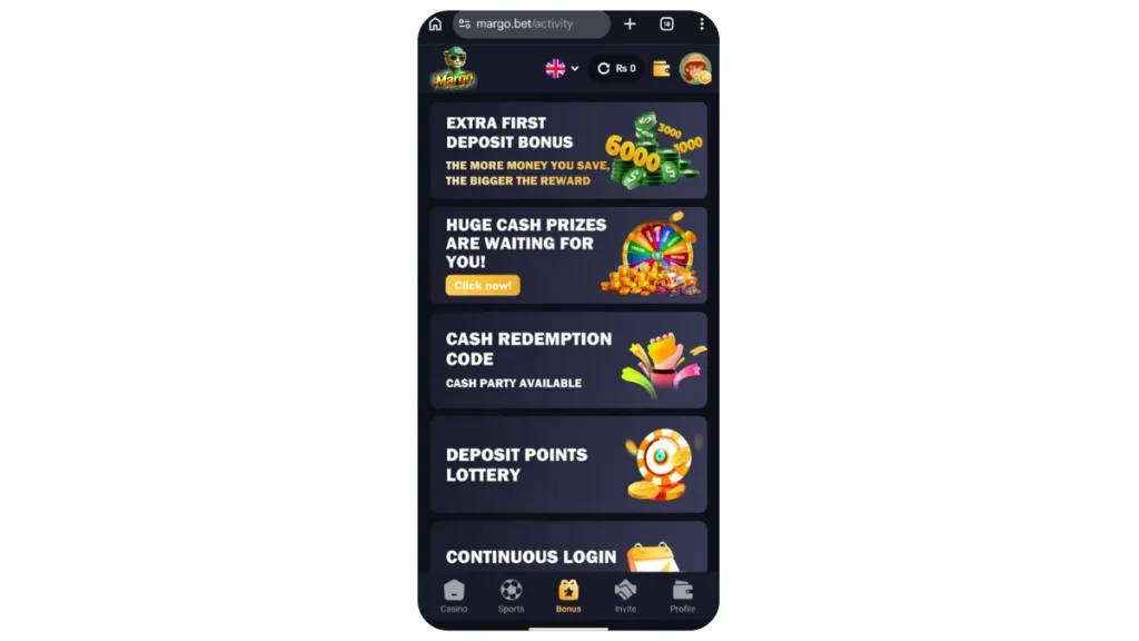 bonuses of game